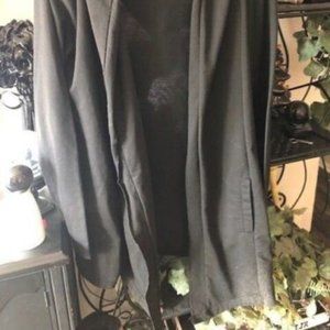 Black Buluomo Asymmetrical Anime Open Hoodie XXL
